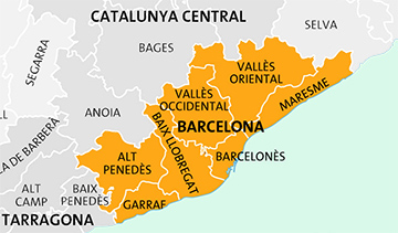 Карта провинции Барселона